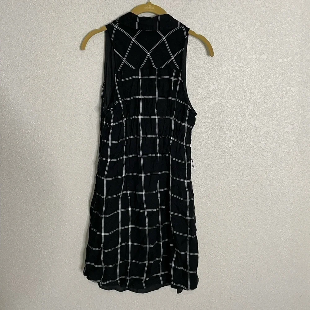 Inc Black Plaid Shirtdress 8